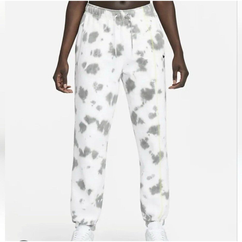 nike Womens gray white tie dye sweat pants Medium